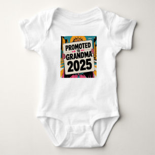 promoted to grandma 2025 birthday party baby bodysuit