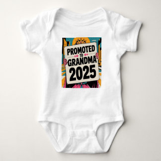 promoted to grandma 2025 birthday party baby bodysuit