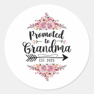 Promoted To Grandma 2025 Pregnancy Announcement Classic Round Sticker