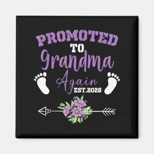 Promoted to grandma 2026 cute flower summer mother magnet