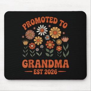 Promoted To Grandma 2026 Grandma 2026 Floral Retro Mouse Pad