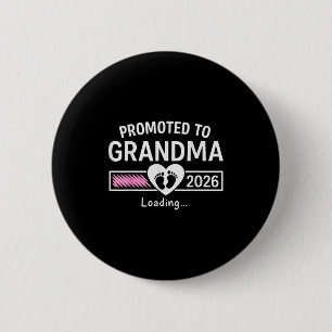 Promoted To Grandma 2026 Grandma Est 2026 Soon To 6 Cm Round Badge