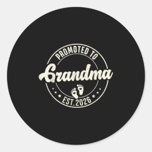 Promoted To Grandma 2026 Pregnancy Announcement Wo Classic Round Sticker