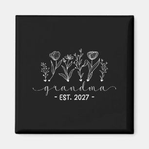 Promoted to Grandma 2027 Pregnancy Floral New Magnet