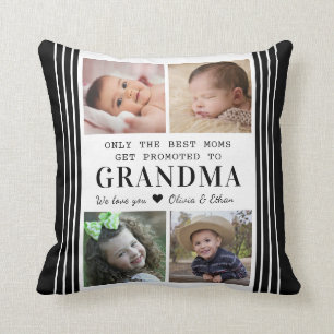 Promoted To Grandma 4 Grandchildren Photo Collage Cushion