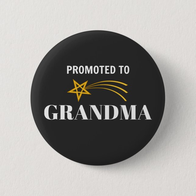 Promoted to Grandma 6 Cm Round Badge (Front)