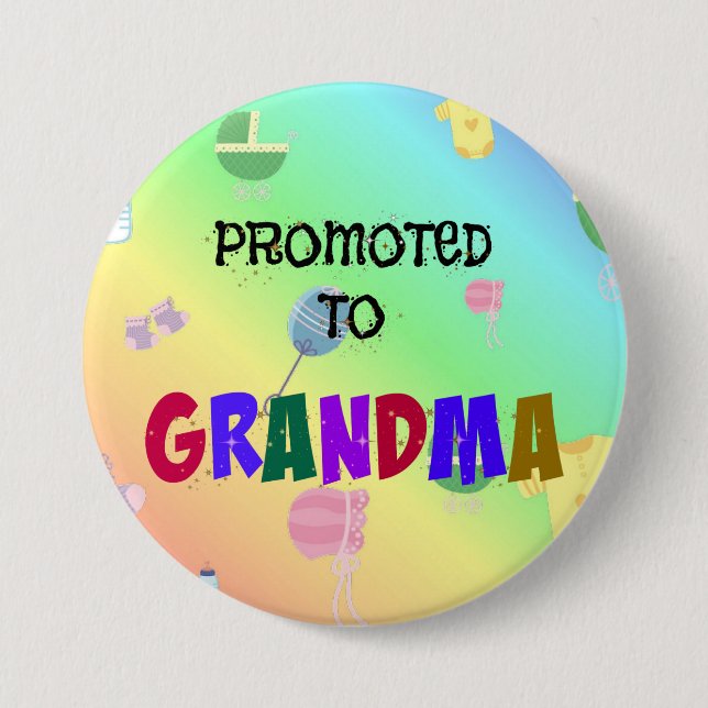 Promoted to Grandma 7.5 Cm Round Badge (Front)
