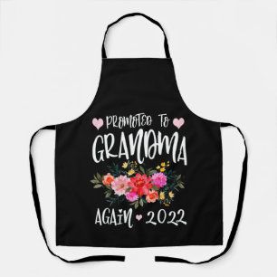Promoted to Grandma Again 2022 Floral Mother's Day Apron