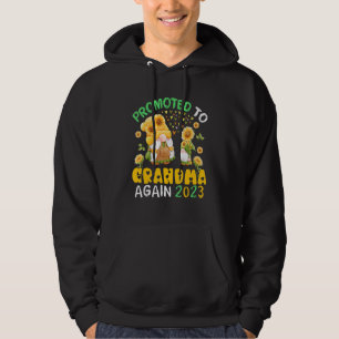 Promoted To Grandma Again 2023 Sunflowers Gnomes B Hoodie