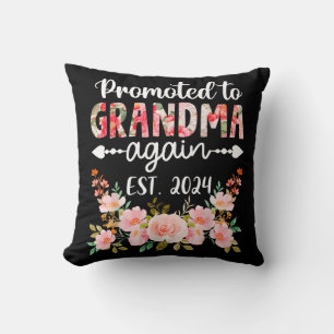 Promoted To Grandma Again 2024 Floral Mother s Day Cushion