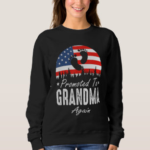 Promoted To Grandma Again 2024 US Flag Father's Da Sweatshirt