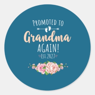 Promoted to grandma again 2027 classic round sticker