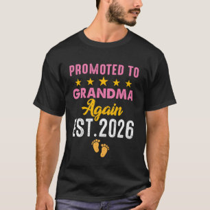 Promoted to Grandma Again Est. 2026 Pregnancy Anno T-Shirt