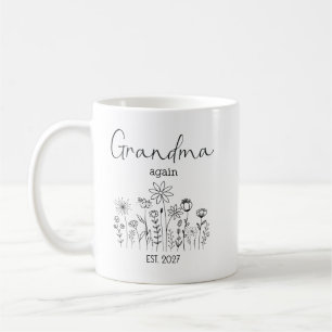 Promoted To Grandma Again EST 2027 Wildflowers Coffee Mug