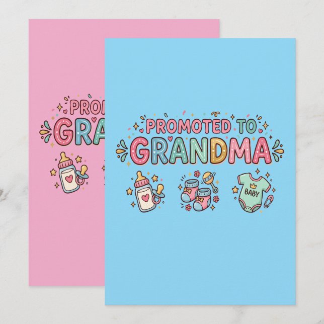 Promoted to Grandma Announcement (Front/Back)