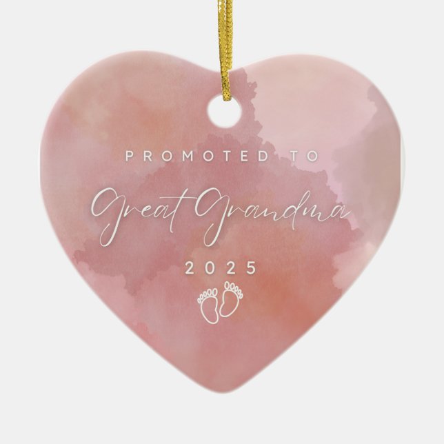 Promoted to grandma ceramic ornament (Front)