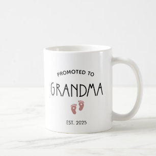 PROMOTED TO GRANDMA CUSTOM ESTABLISHED YEAR COFFEE MUG