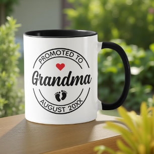 Promoted to Grandma Custom Pregnancy Announcement Mug