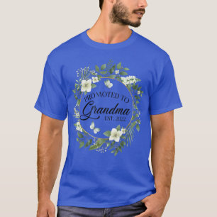 Promoted to Grandma Est 2022 Women Flower First Ti T-Shirt