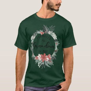 Promoted to Grandma Est 2022 Women Flower First Ti T-Shirt