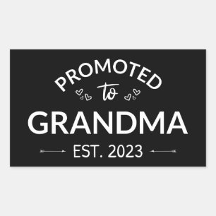 Promoted To Grandma Est. 2023 II Rectangular Sticker