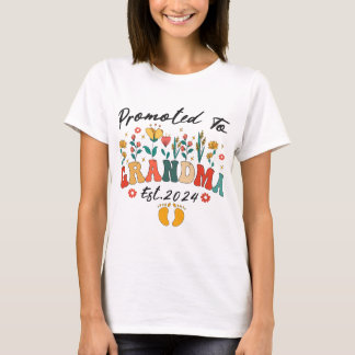 Promoted to Grandma est. 2024 Grandparents T-Shirt
