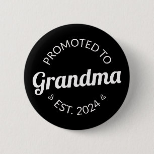 Promoted To Grandma Est. 2024 I 6 Cm Round Badge