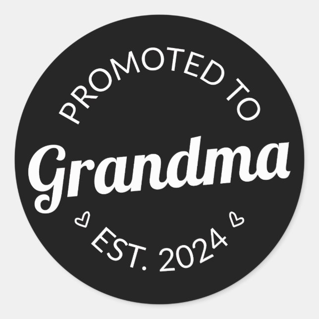 Promoted To Grandma Est. 2024 I Classic Round Sticker (Front)