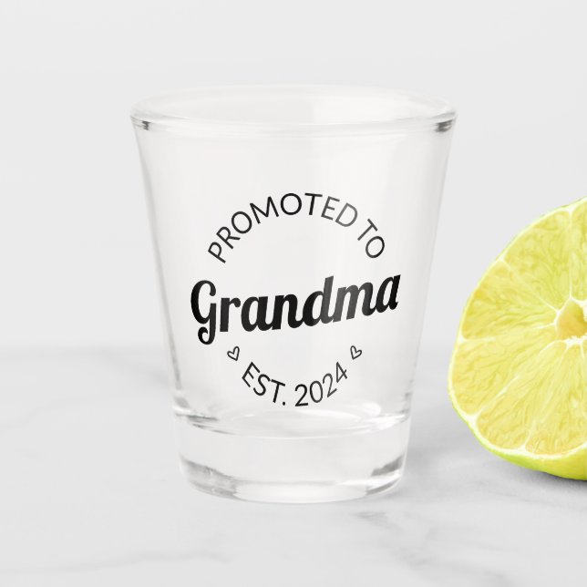 Promoted To Grandma Est. 2024 I Shot Glass (Front)
