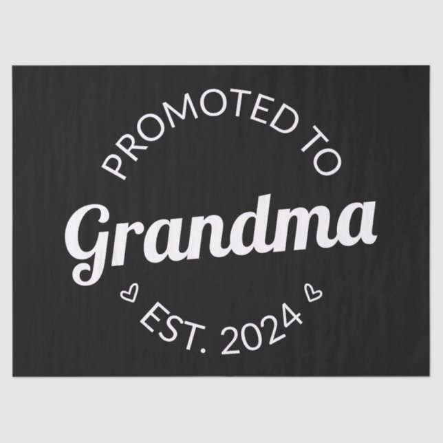 Promoted To Grandma Est. 2024 I Tissue Paper (Front)