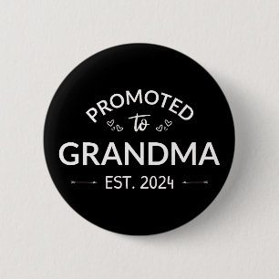 Promoted To Grandma Est. 2024 II 6 Cm Round Badge