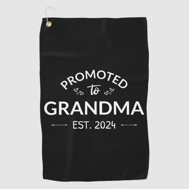 Promoted To Grandma Est. 2024 II Golf Towel (Front)