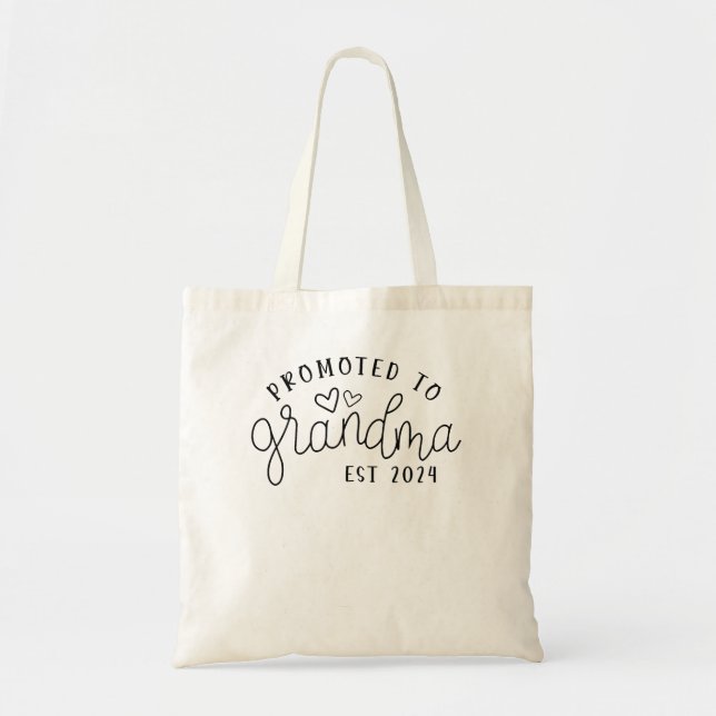 Promoted To Grandma Est 2024 New Grandma Mothers D Tote Bag (Front)