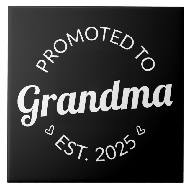 Promoted To Grandma Est. 2025 I Ceramic Tile (Front)