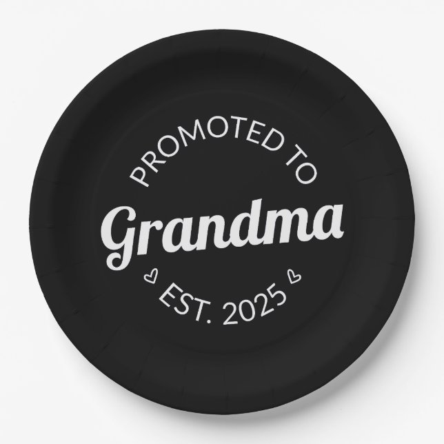 Promoted To Grandma Est. 2025 I Paper Plate (Front)