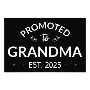 Promoted To Grandma Est. 2025 II Photo Print