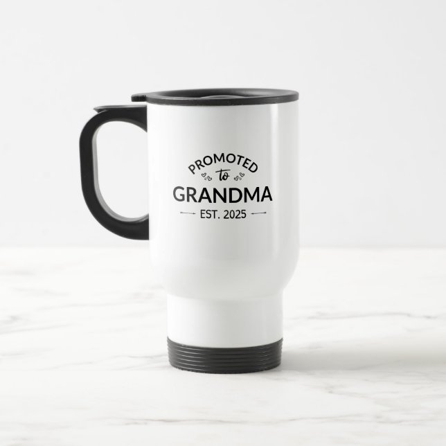 Promoted To Grandma Est. 2025 II Travel Mug (Left)