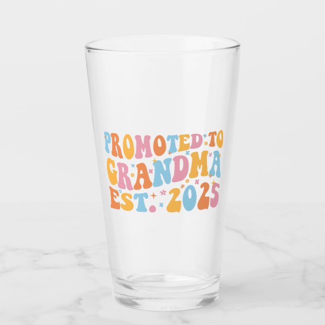 Promoted To Grandma Est. 2025 III Glass (Front)