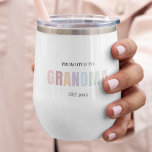 Promoted to Grandma EST 2025 | Personalised Pastel<br><div class="desc">Celebrate a special milestone with this adorable “Promoted to Grandma” EST 2025 pastel rainbow wine tumbler! Featuring a soft, gender-neutral rainbow gradient and customisable text, this stemless insulated tumbler is a perfect gift for any soon-to-be grandma. Ideal for baby announcements, Mother’s Day, or just a sweet surprise, this thoughtful and...</div>