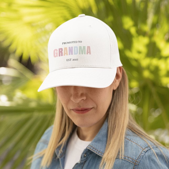 Promoted to Grandma EST 2025  Trucker Hat (Creator Uploaded)