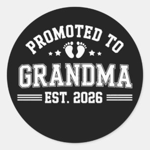 Promoted To Grandma Est 2026 Baby Announcement Classic Round Sticker