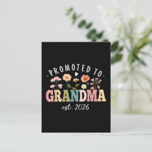 Promoted to Grandma Est 2026 Floral Future Grandma Postcard