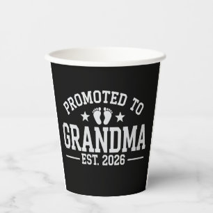 Promoted to Grandma est. 2026 Grandparents Baby  Paper Cups