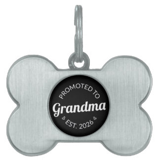 Promoted To Grandma Est. 2026 I Pet ID Tag