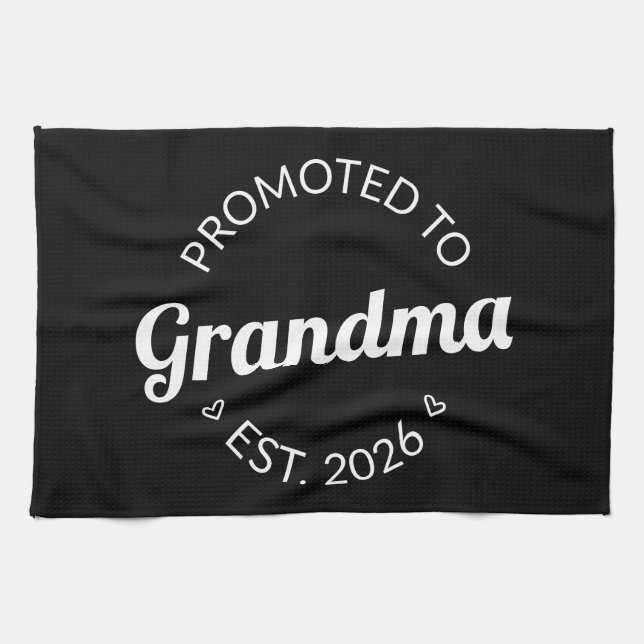 Promoted To Grandma Est. 2026 I Tea Towel (Horizontal)