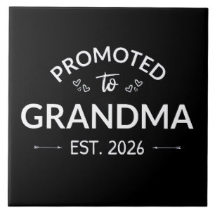 Promoted To Grandma Est. 2026 II Ceramic Tile