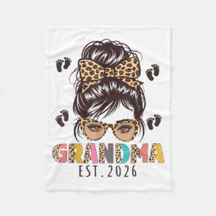 Promoted To Grandma Est 2026 New Grandmom To Be Me Fleece Blanket
