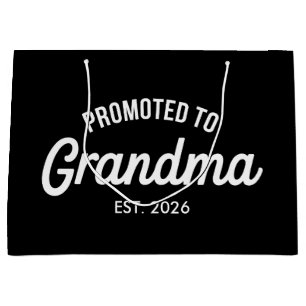 Promoted To Grandma Est 2026 Soon To Be Pregnancy Large Gift Bag
