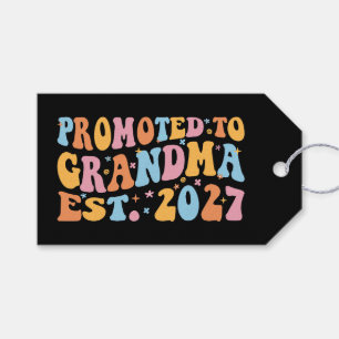 Promoted To Grandma Est 2027 New Nana Gift Tags