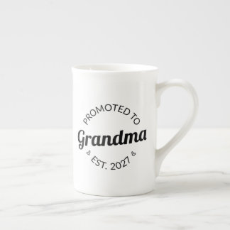 Promoted To Grandma Est 2027 New Nana I Bone China Mug